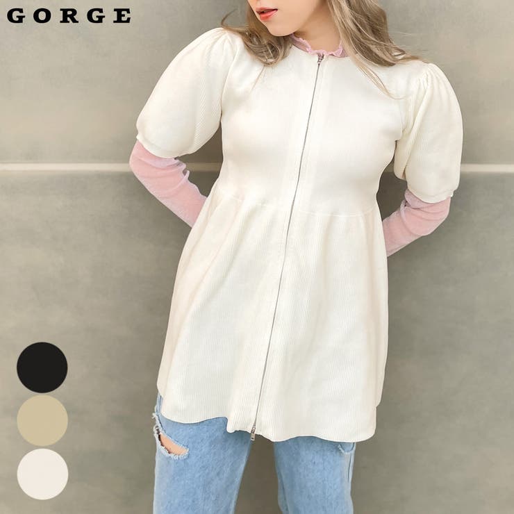 Ｗ ＺＩＰフレアチュニック | GORGE  | 詳細画像1 