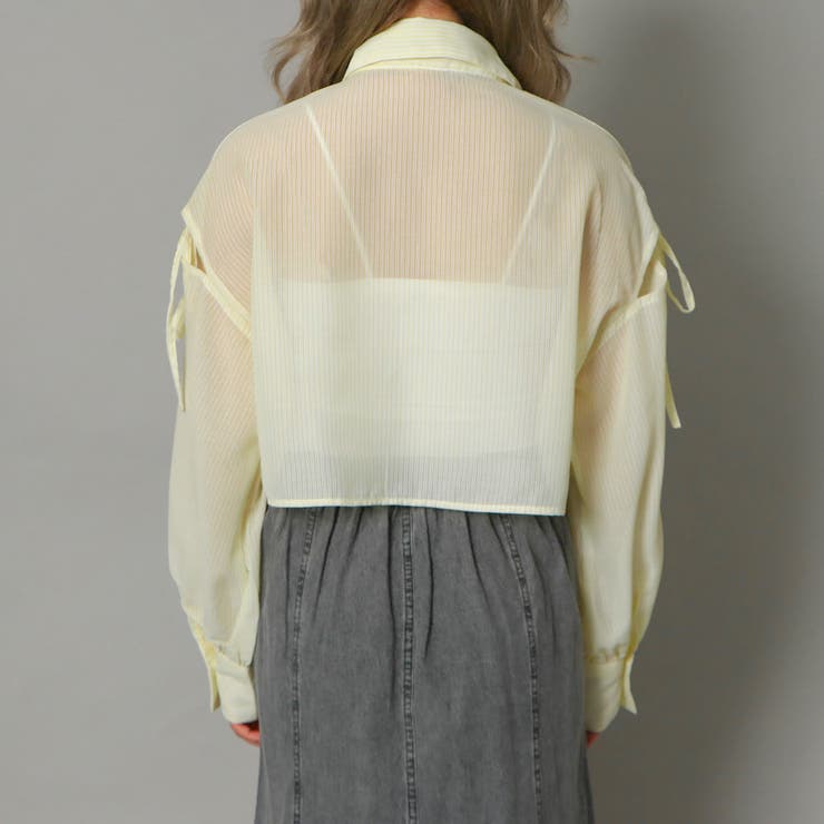 リボン肩開き短丈シャツ | GORGE  | 詳細画像4 