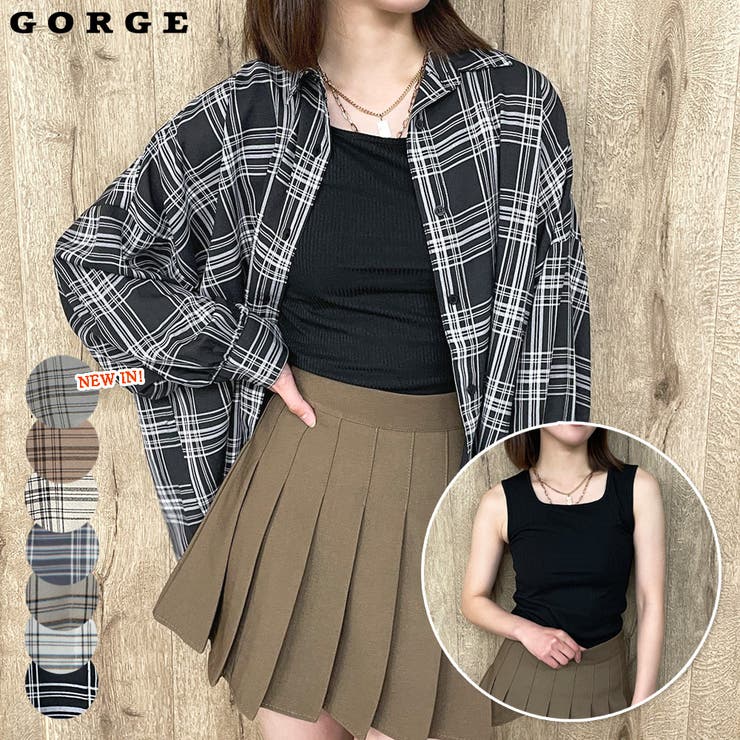 インナー付きチェックシャツ[品番：GORW0008711]｜GORGE