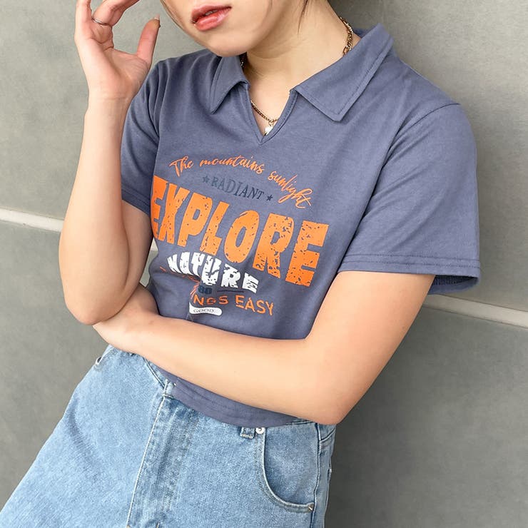 襟付きカレッジロゴＴシャツ | GORGE  | 詳細画像7 