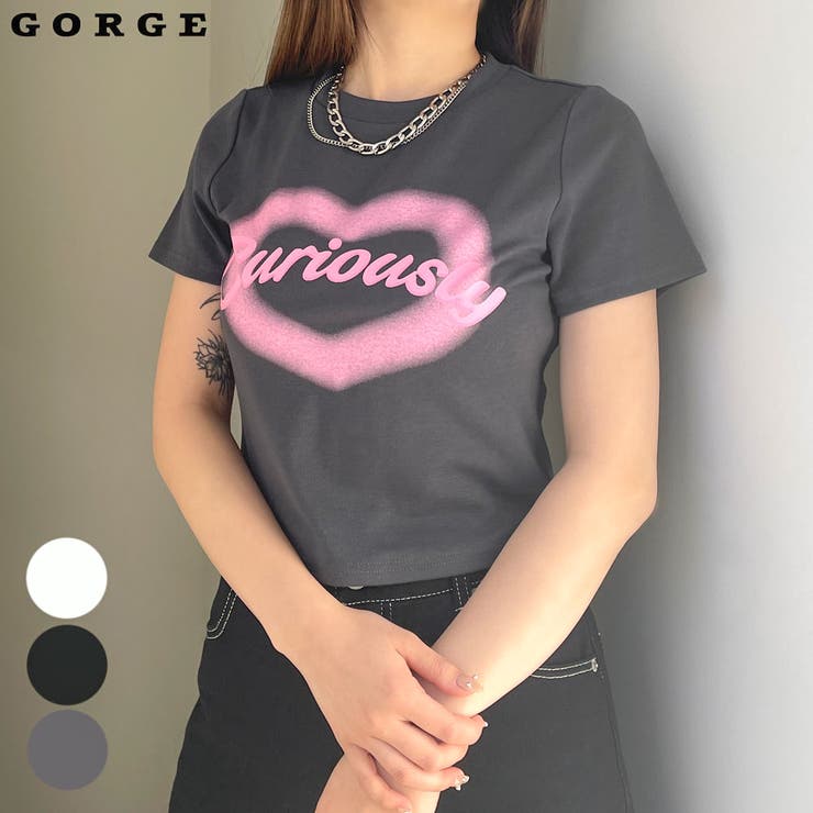 ハートロゴクロップドＴシャツ[品番：GORW0008657]｜GORGE （ゴージ）のレディースファッション通販｜SHOPLIST（ショップリスト）