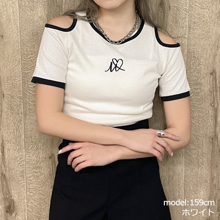 ホワイト | 肩開きハートワンポイントＴｏｐｓ | GORGE 