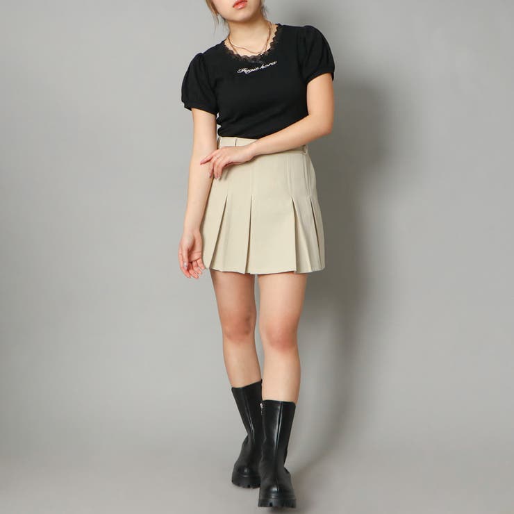 レース付き袖パフTシャツ[品番：GORW0008668]｜GORGE （ゴージ