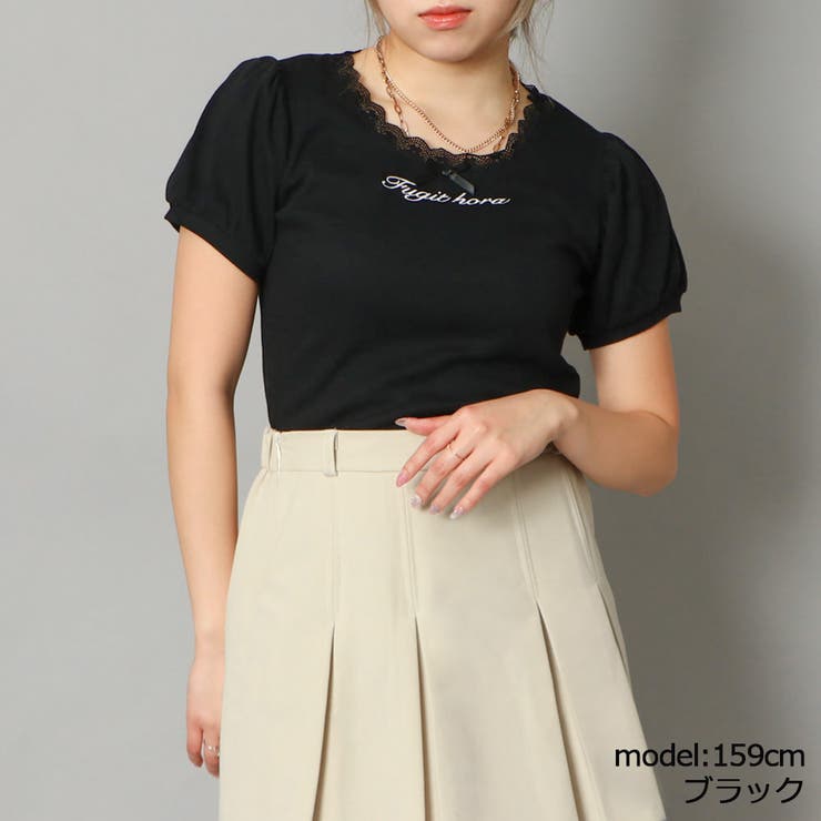 レース付き袖パフTシャツ[品番：GORW0008668]｜GORGE （ゴージ