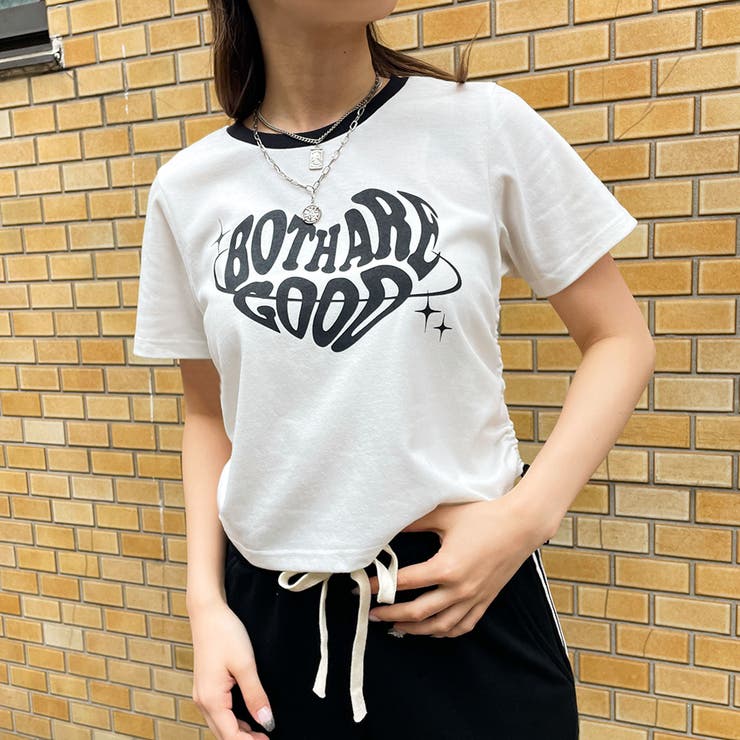 脇ギャザーハートプリントTシャツ[品番：GORW0008765]｜GORGE