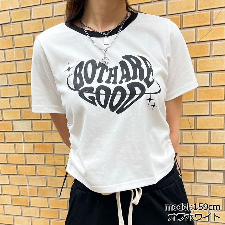 脇ギャザーハートプリントTシャツ[品番：GORW0008765]｜GORGE