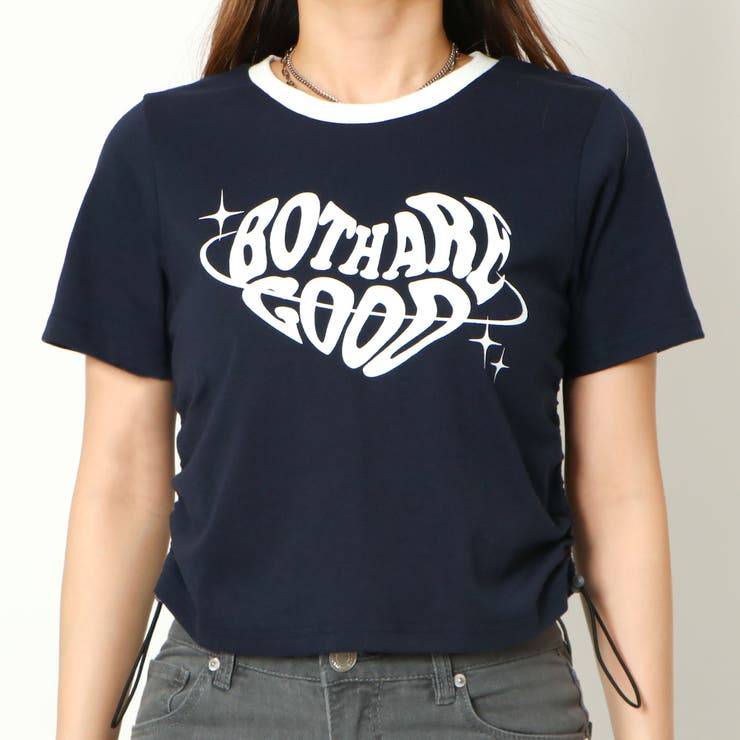 脇ギャザーハートプリントTシャツ[品番：GORW0008765]｜GORGE