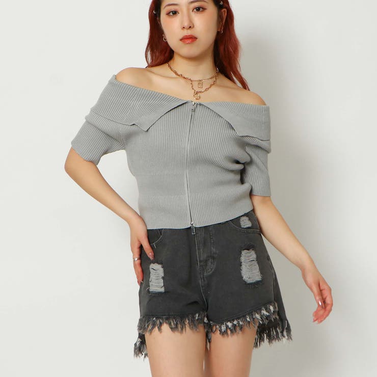 Wzipオフショルニットプルオーバー[品番：GORW0008883]｜GORGE