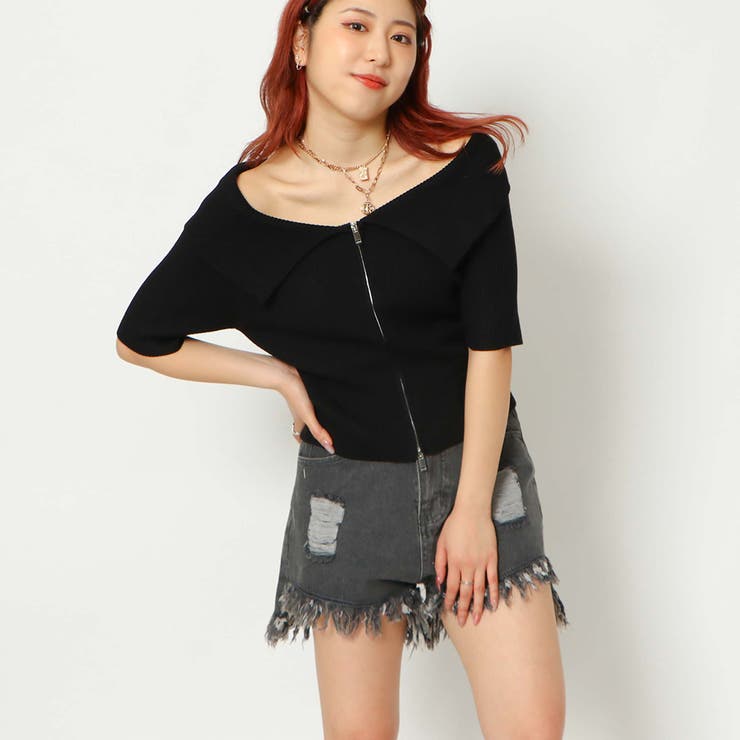 Wzipオフショルニットプルオーバー[品番：GORW0008883]｜GORGE