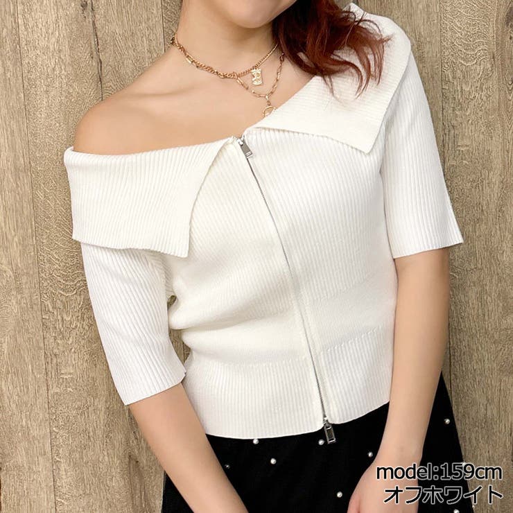 Wzipオフショルニットプルオーバー[品番：GORW0008883]｜GORGE