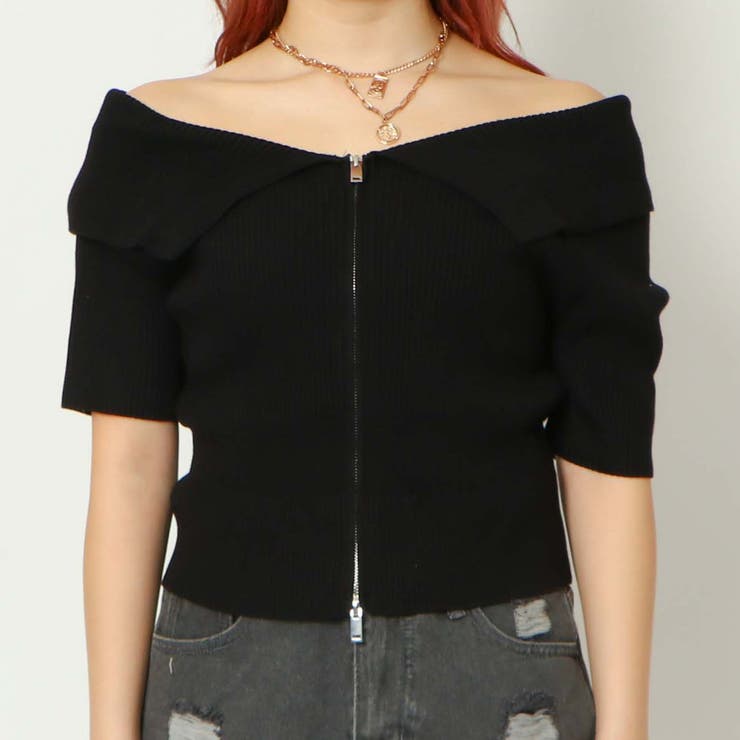 Wzipオフショルニットプルオーバー[品番：GORW0008883]｜GORGE