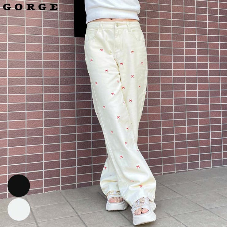 リボン刺しゅうパンツ | GORGE  | 詳細画像1 