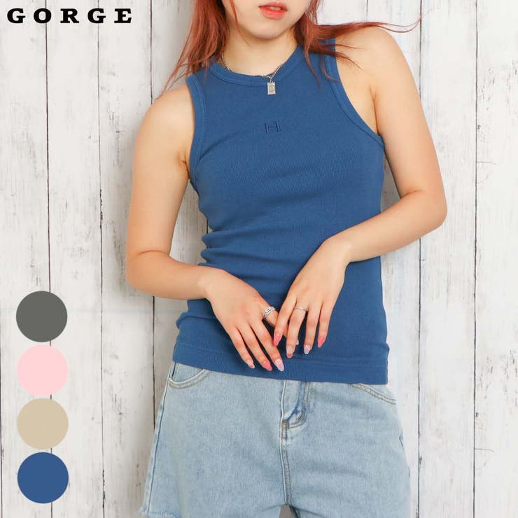 ピグメント刺しゅうタンクトップ | GORGE  | 詳細画像1 