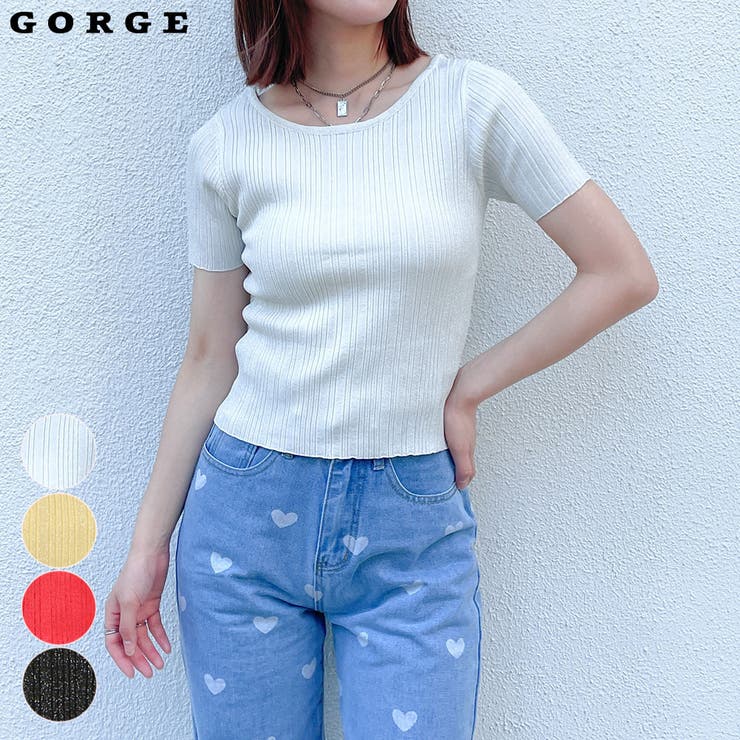 前後2way半袖ニットプルオーバー[品番：GORW0009058]｜GORGE