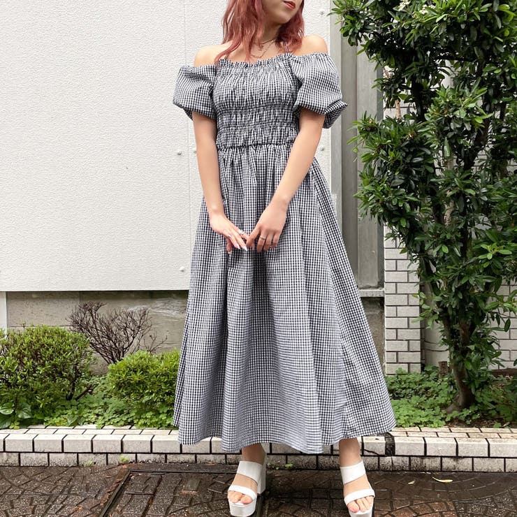 【2024】お歳暮・冬ギフト バルーン袖シャーリングワンピース[品番：GORW0008920]｜GORGE ワンピース