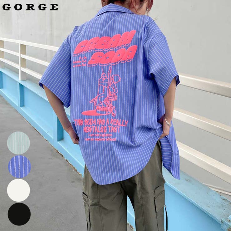 新作グッ 蛍光発泡プリントシャツ[品番：GORW0009045]｜GORGE （ゴージ ジャケット・アウター