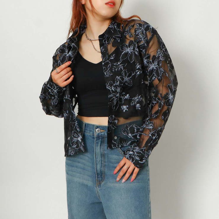 花柄シアーシャツ[品番：GORW0009119]｜GORGE （ゴージ）｜レディース
