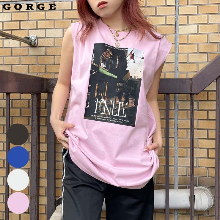 ノースリ転写プリントＴシャツ | GORGE  | 詳細画像1 