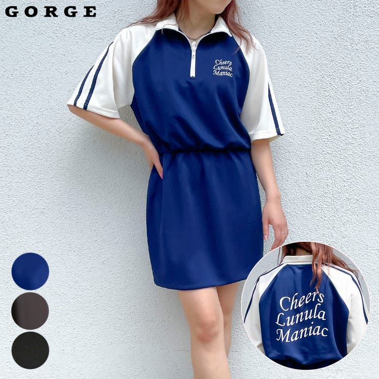 5分袖ロゴラインワンピース[品番：GORW0009105]｜GORGE