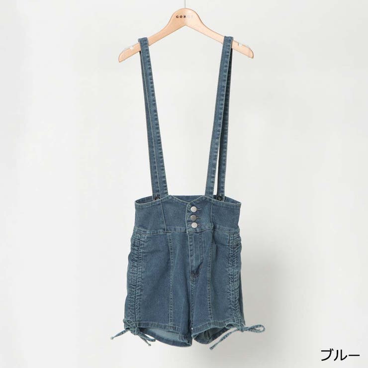 サスペンダー付きデニムショートパンツ[品番：GORW0008960