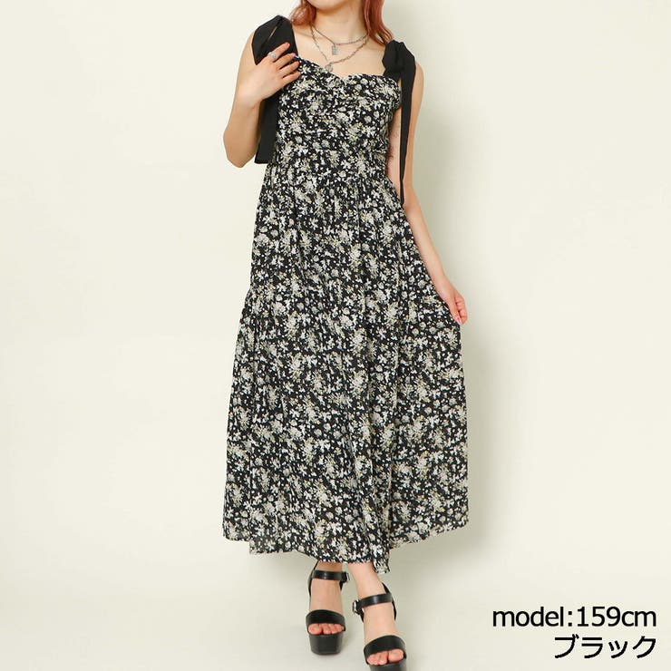 国内発送♪【HOBBS】フェミニン◇小花柄ジャージーワンピース コカ coca 小花柄カシュクールワンピース （Black