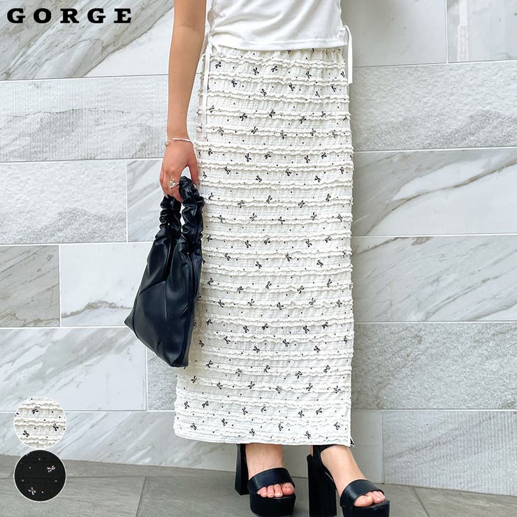 リボンフリルナロースカート | GORGE  | 詳細画像1 