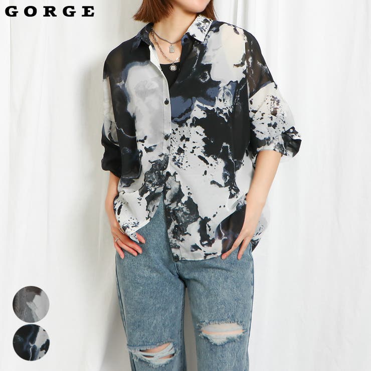 インナー付き柄シャツ | GORGE  | 詳細画像1 