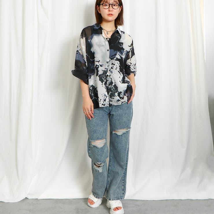 インナー付き柄シャツ | GORGE  | 詳細画像11 