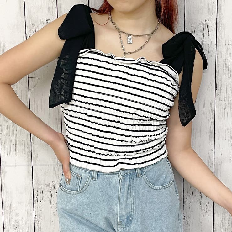 ボーダー肩リボンブラトップ | GORGE  | 詳細画像10 