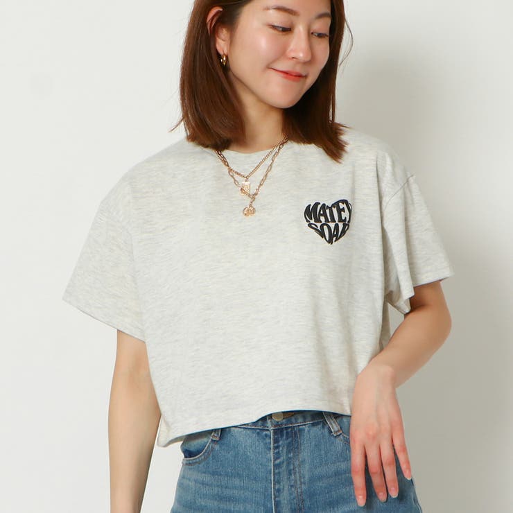 tシャツ Heart Bubble Tシャツ レディース ハート発泡プリントTシャツ[品番：GORW0007840]｜GORGE