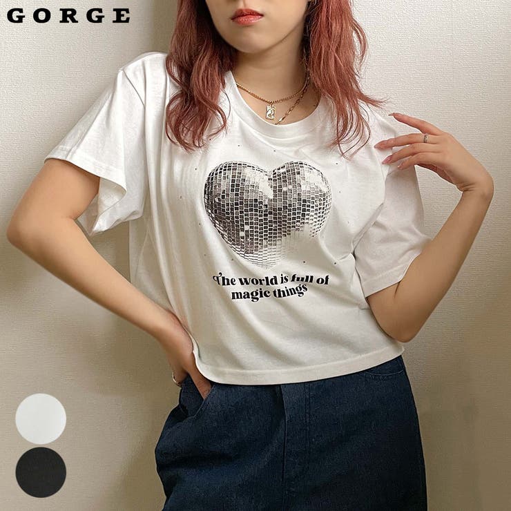 メーカー 一覧 シートプリントハートTシャツ[品番：GORW0008933]｜GORGE トップス