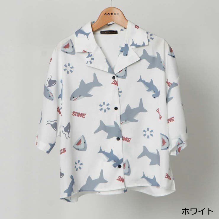 Tシャツ ビーチシャツ メンズ 学生 クラシック プリント かわいい サメ柄 大きいサイズ 柔らかい スタイリッシュ カジュアル 軽量 Tシャツ ビーチシャツ メンズ レディース ペアルック サメ柄