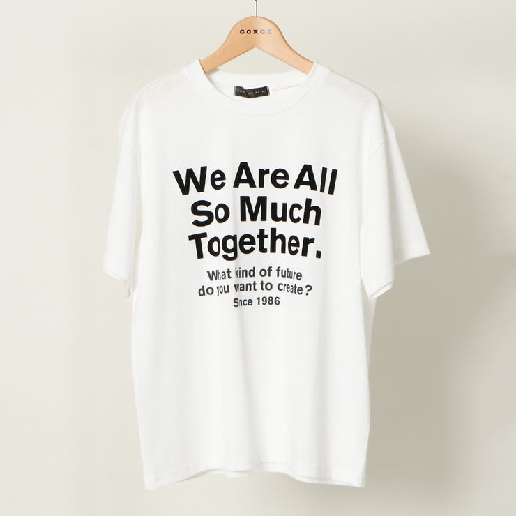 オフホワイト | フロッキープリントロゴＴシャツ | GORGE 