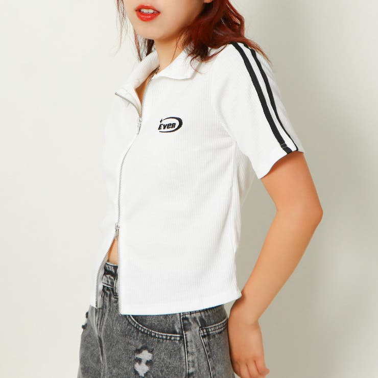 ライン付きWzipリブトップス[品番：GORW0009191]｜GORGE （ゴージ