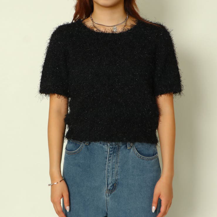 50%OFF シャギー半袖ニットプルオーバー[品番：GORW0009259]｜GORGE Sサイズ