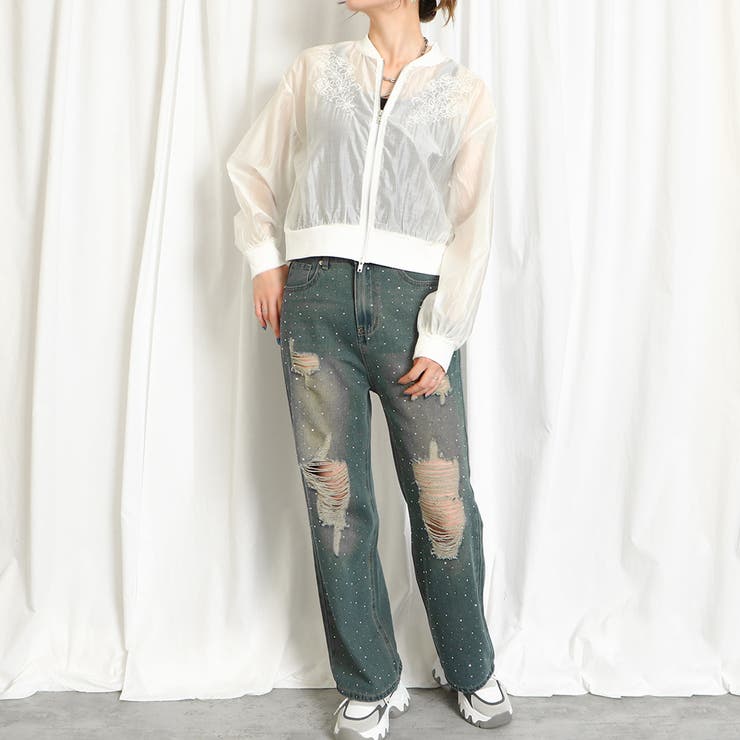 《シアー×刺繍》レディース ブルゾン ライトアウター 羽織り 春夏秋	 | GORGE  | 詳細画像6 