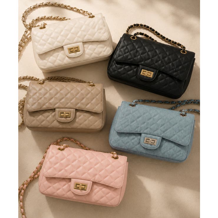 キルティング×チェーン》ルルナ2WAYショルダーBAG レディース 斜め掛け
