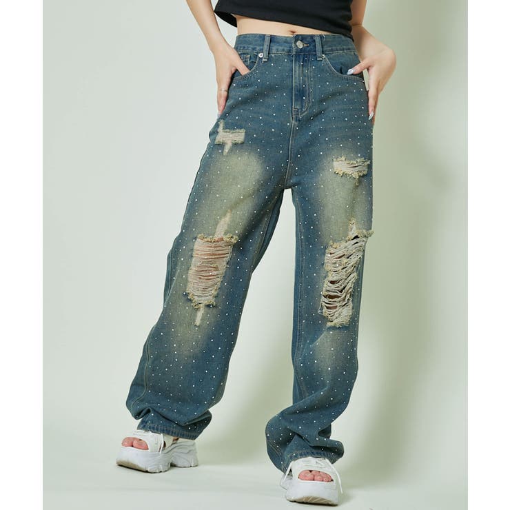 レディース ダメージデニム ワイドパンツ | GORGE  | 詳細画像30 