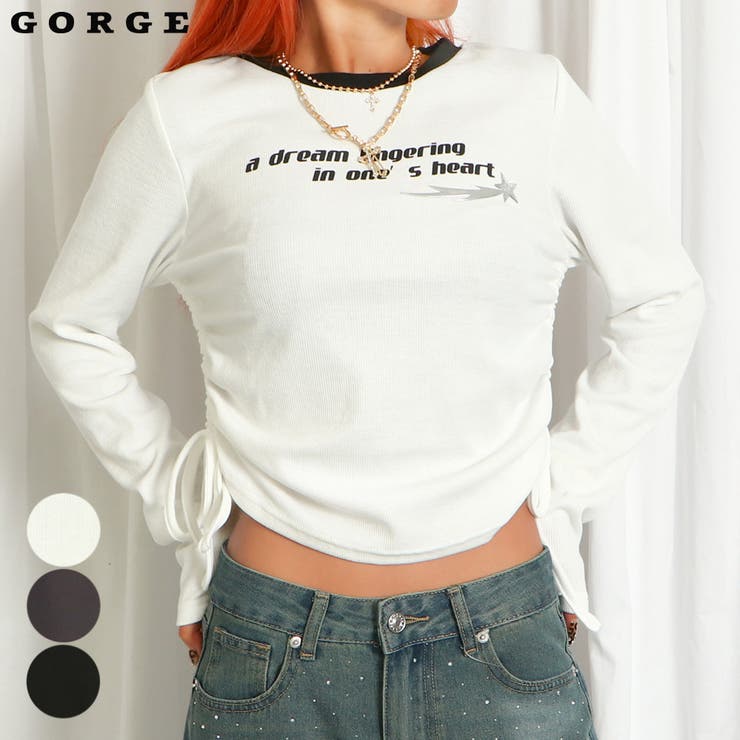 ロゴドロストジェルプリント テレコトップス | GORGE  | 詳細画像1 