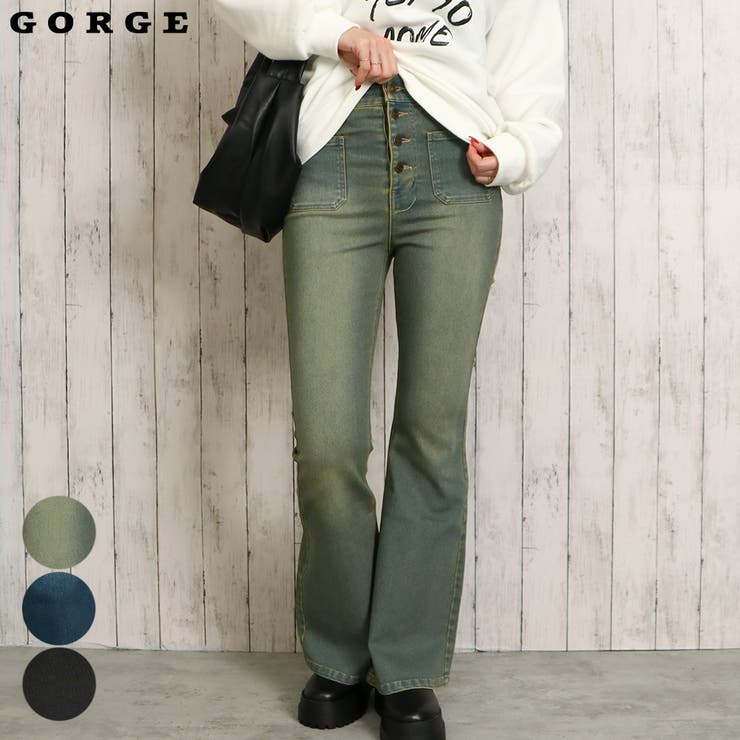 4つボタン前ポケットフレアパンツ[品番：GORW0009341]｜GORGE