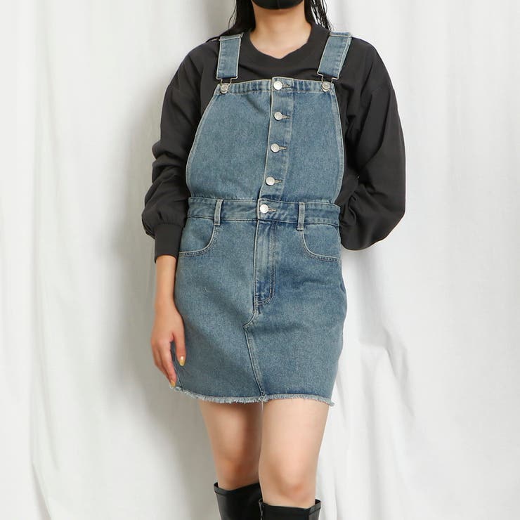 数量は多 デニムミニジャンパースカート[品番：GORW0009286]｜GORGE サロペット・オーバーオール・オールインワン