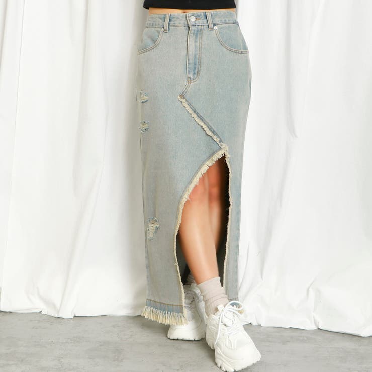 ダメージアシメデニムスカート[品番：GORW0009383]｜GORGE （ゴージ