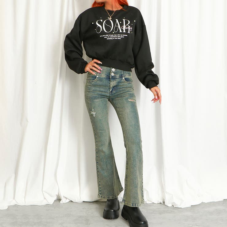 ３つボタンダメージフレアパンツ[品番：GORW0009512]｜GORGE （ゴージ）のレディースファッション通販｜SHOPLIST（ショップリスト）