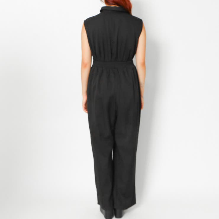 タイ付き×ノースリーブ》レディース オールインワン