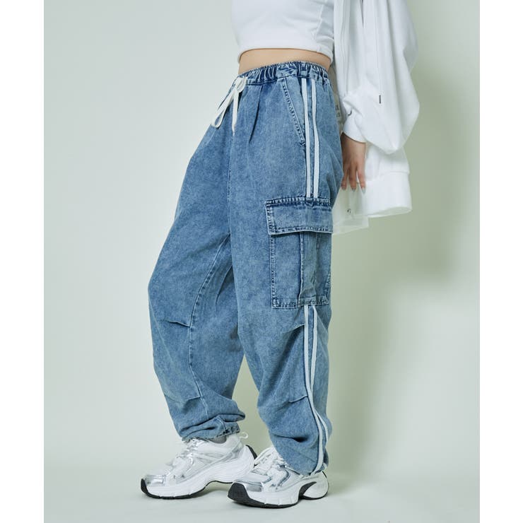 MICHI × SLY デニムカーゴパンツ 青 SLY | 【完全受注生産】MICHI x SLY ADJUST WAIST CARGO-B