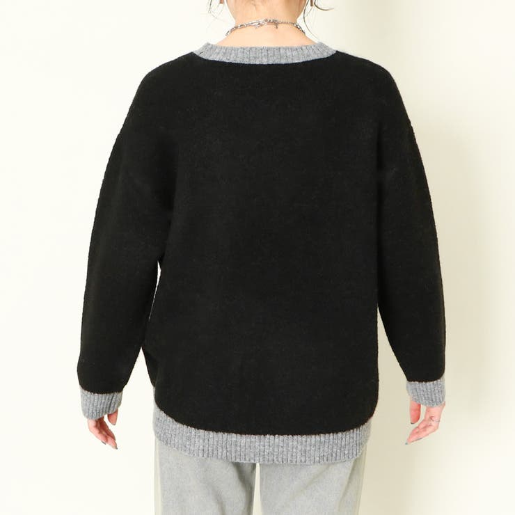 美品 AP STUDIO オーバーサイズ ロゴジャガードニット ブラック ウール 美品 AP STUDIO オーバーサイズ ロゴジャガードニット ブラック ウール