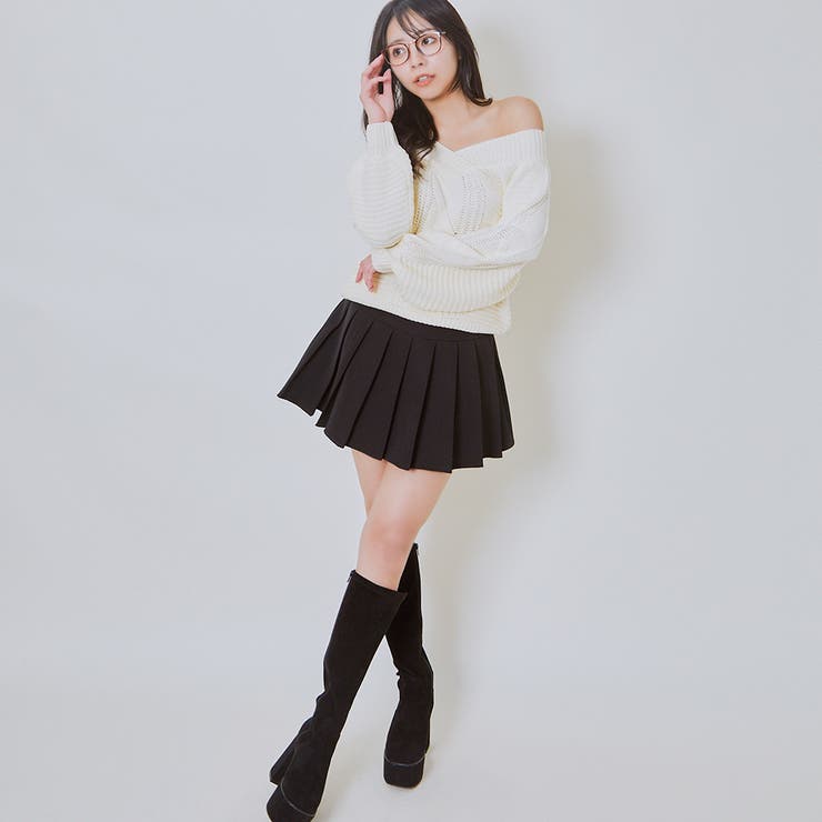 ケーブルオフショルニットプルオーバー[品番：GORW0009313]｜GORGE