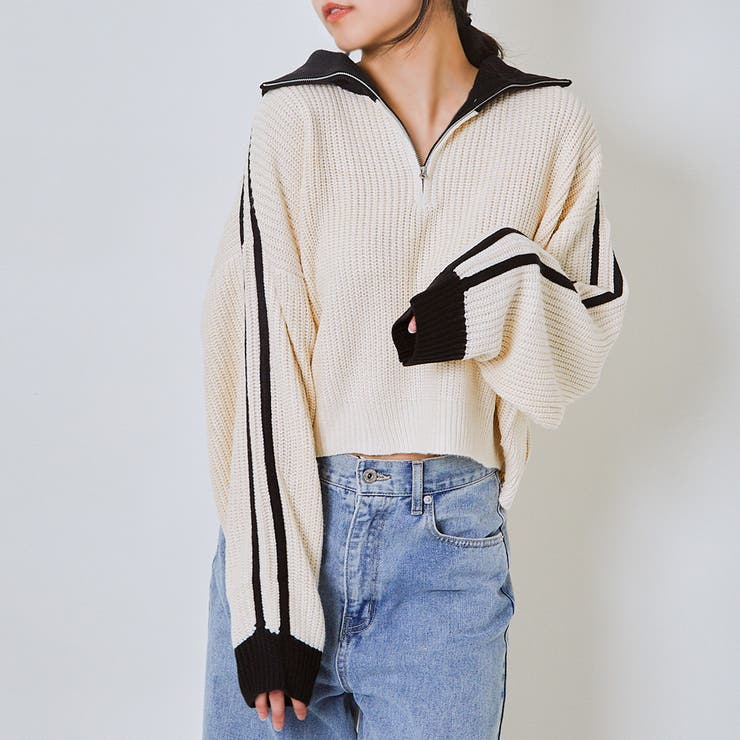 ハーフZIPラインニットプルオーバー[品番：GORW0009414]｜GORGE