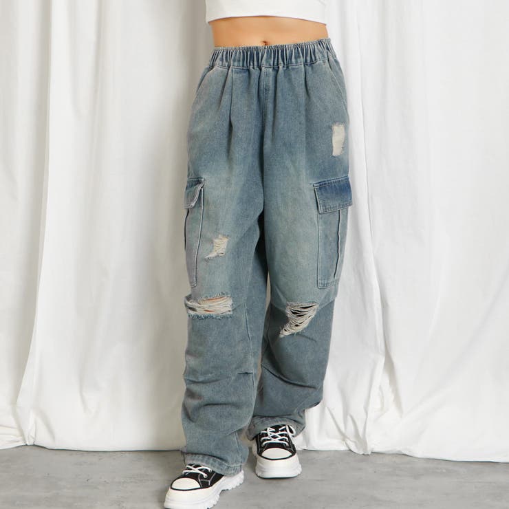 ブルー | レディース デニム ワイドパンツ | GORGE 