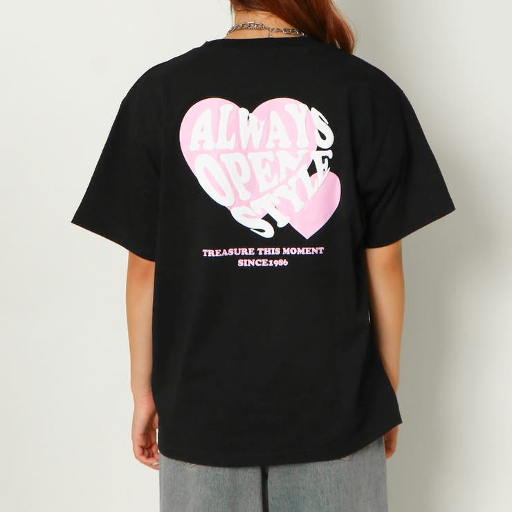tシャツ ハートプリント裏毛トップ レディース 65043443b_b_95_500.jpg